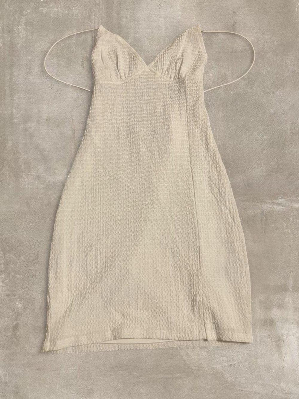 H&M Divided White Textured Strappy Mini Dress
